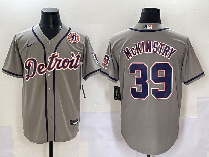 Men 2025 Detroit Tigers #39 Mckinstry Grey Game Nike MLB Jersey style 16->detroit tigers->MLB Jersey